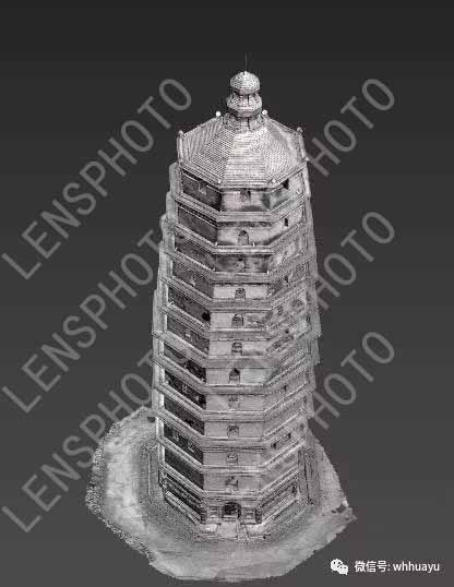 Lensphoto应用于塔状建筑真纹理三维模型获得重大突破